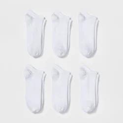 Women's 6pk Low Cut Socks - A New Day™ White 4-10