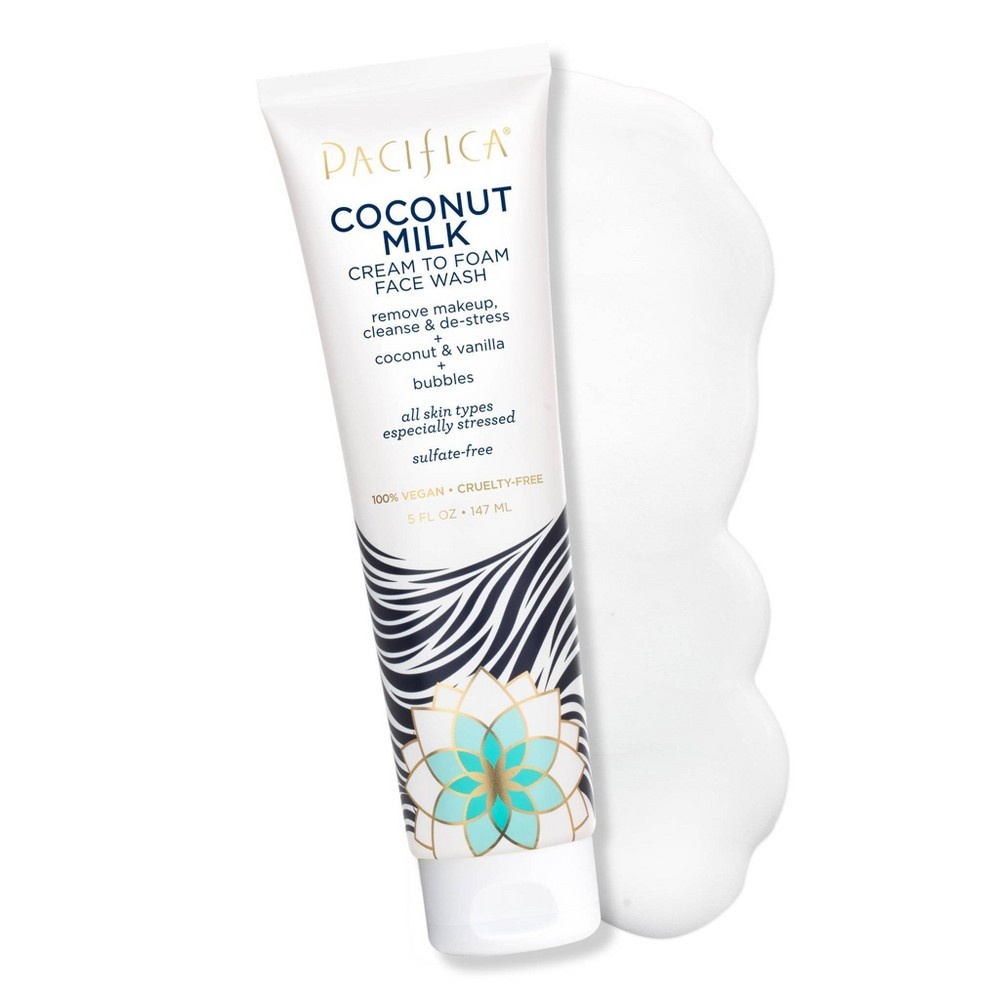 slide 3 of 3, Pacifica Coconut Milk Cream to Foam Face Wash, 5 fl oz