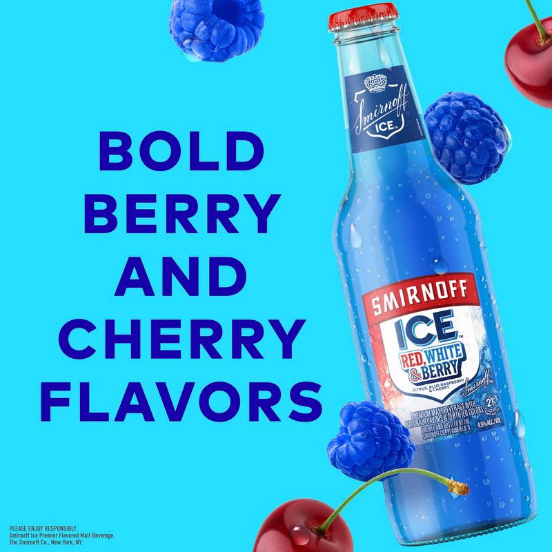 slide 4 of 14, Smirnoff Ice Red White & Berry - 6pk/11.2 fl oz Bottles, 6 ct; 11.2 fl oz