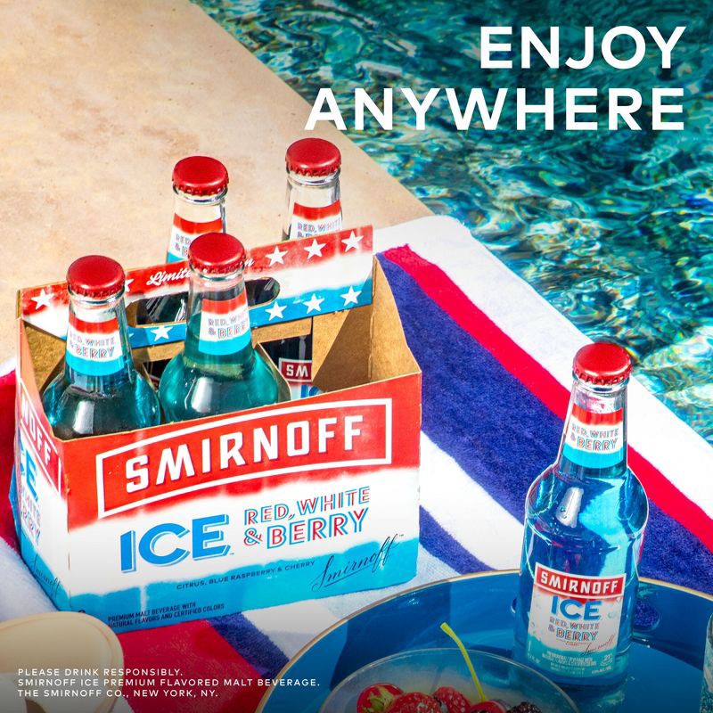 slide 5 of 14, Smirnoff Ice Red White & Berry - 6pk/11.2 fl oz Bottles, 6 ct; 11.2 fl oz