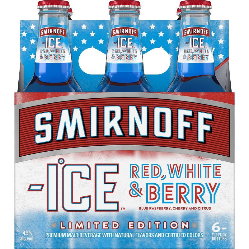 slide 10 of 14, Smirnoff Ice Red White & Berry - 6pk/11.2 fl oz Bottles, 6 ct; 11.2 fl oz