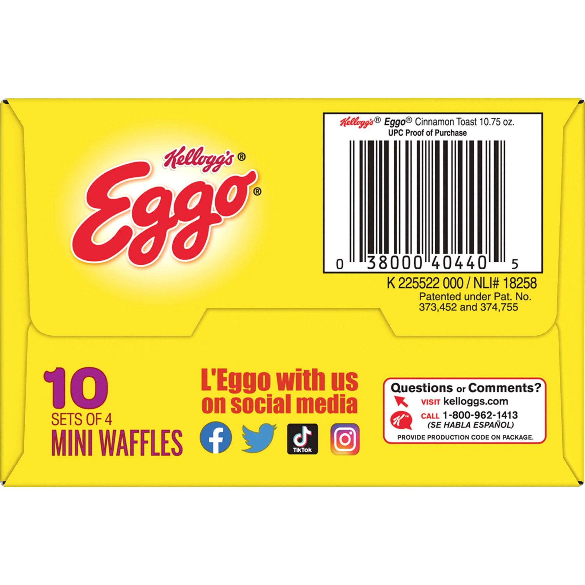 slide 3 of 5, Eggo Minis Frozen Waffle Bites, Frozen Breakfast, Breakfast Food, Cinnamon Toast, 10.75oz Box, 10 Waffles, 10.75 oz