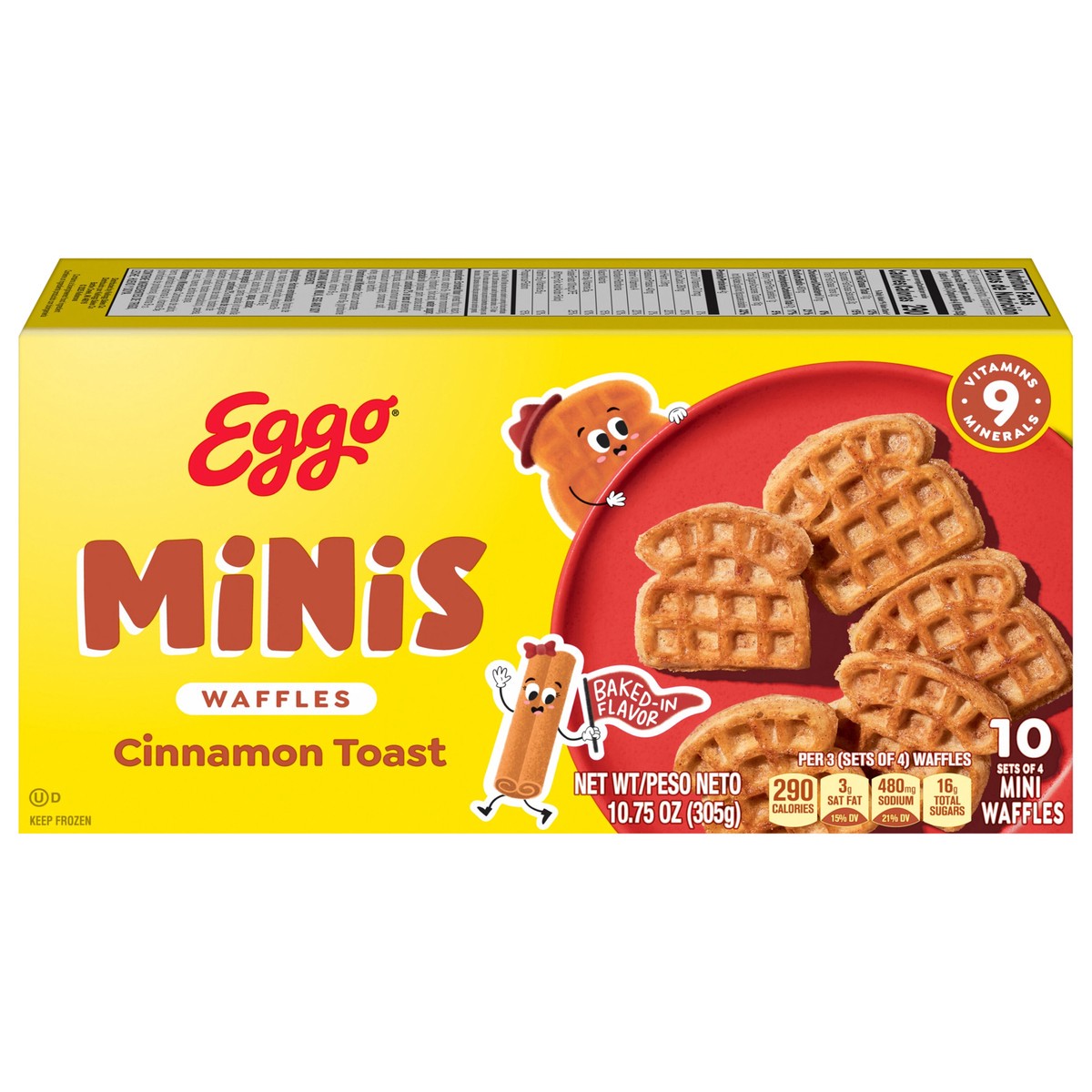 slide 1 of 5, Eggo Minis Frozen Waffle Bites Cinnamon Toast, 10 ct