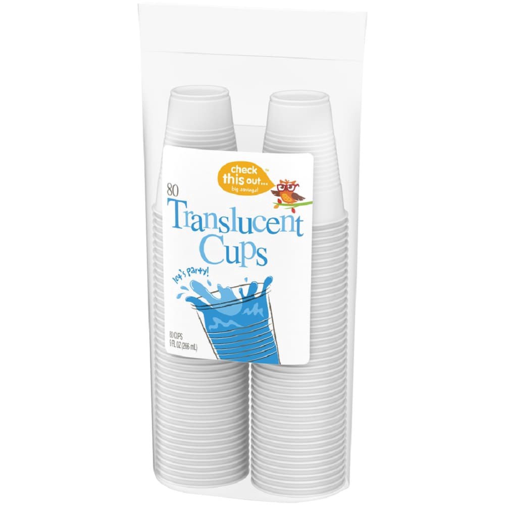 slide 3 of 3, Check This Out... Translucent Cups 9 Oz, 80 ct