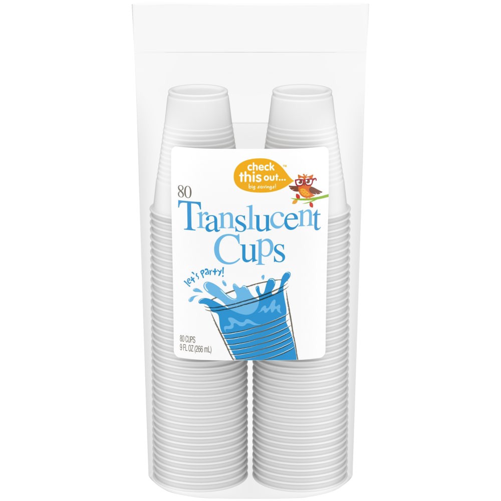 slide 1 of 3, Check This Out... Translucent Cups 9 Oz, 80 ct