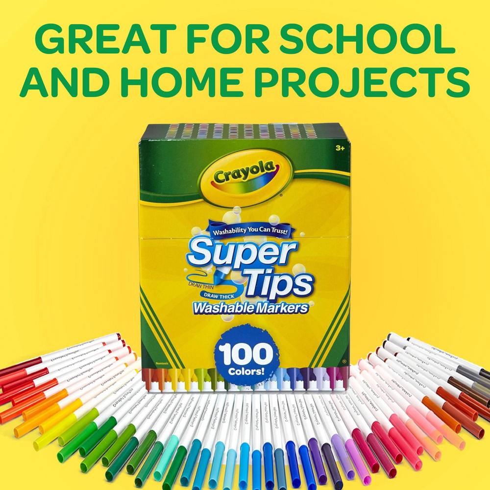 slide 3 of 9, Crayola 100ct Super Tips Washable Markers, 100 ct