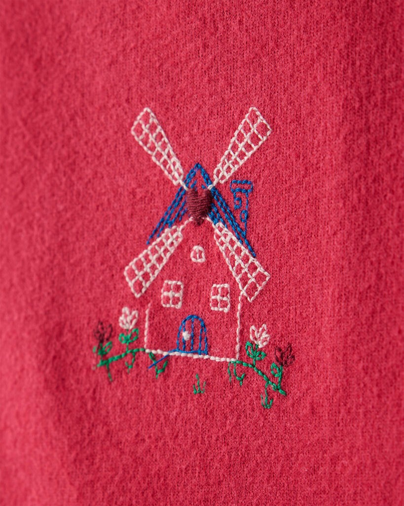 slide 2 of 4, Carters Toddler Girl Floral Windmill French Terry Long-Sleeve Tee & Pant Set - Red Red 4T, 1 ct