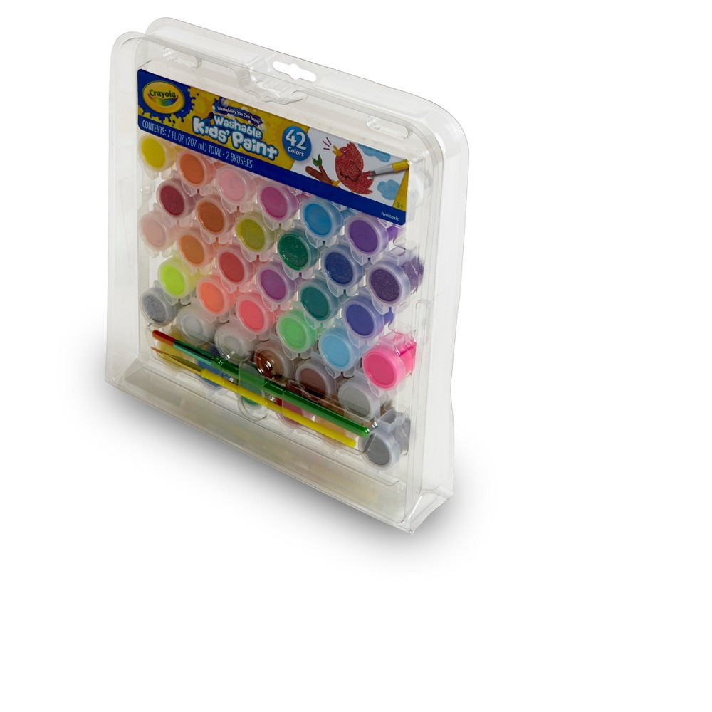 slide 3 of 6, Crayola 42ct Washable Paint Set for Kids, 42 ct