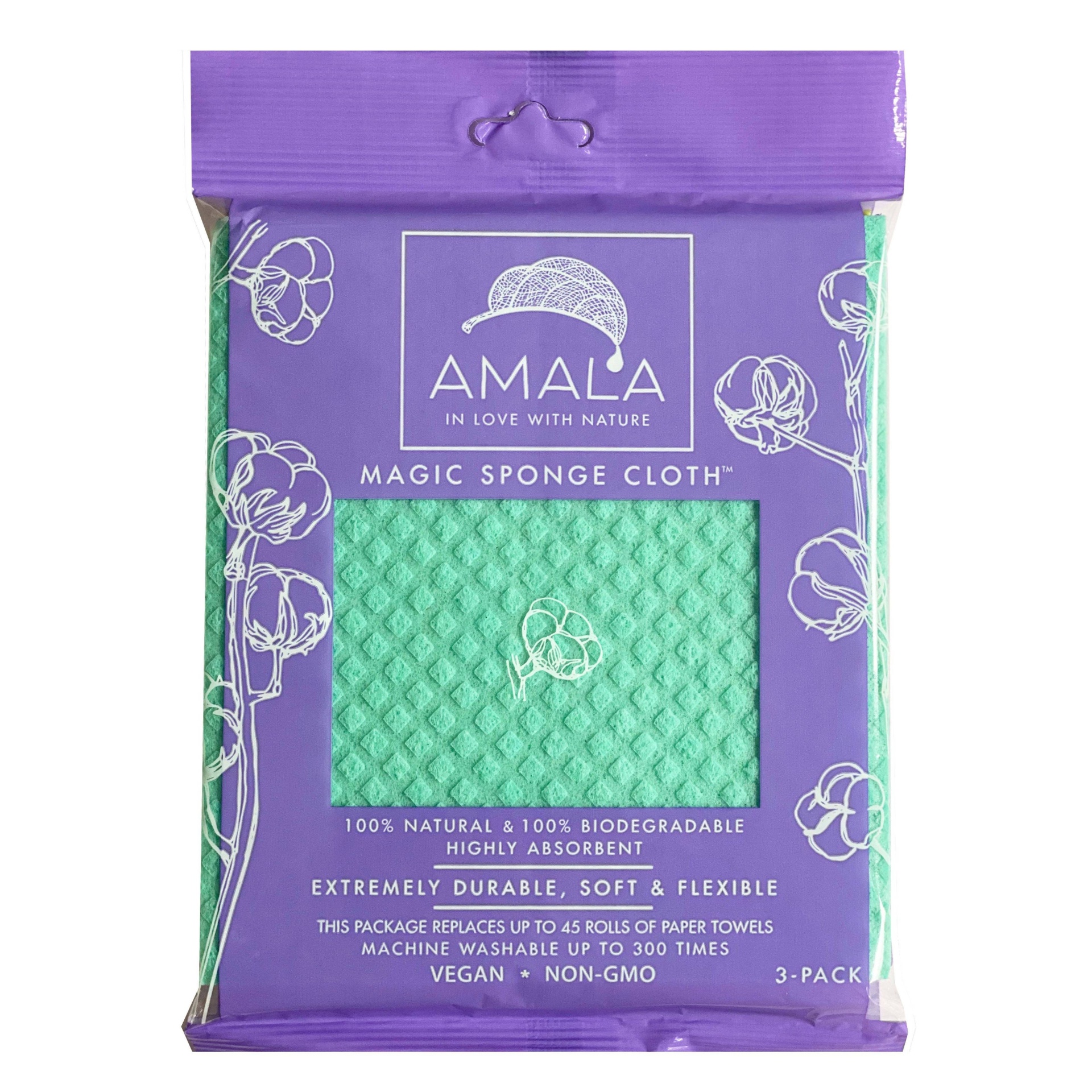 slide 1 of 5, Amala Highly Absorbent Magic Sponge Cloth - 3pk, 3 ct