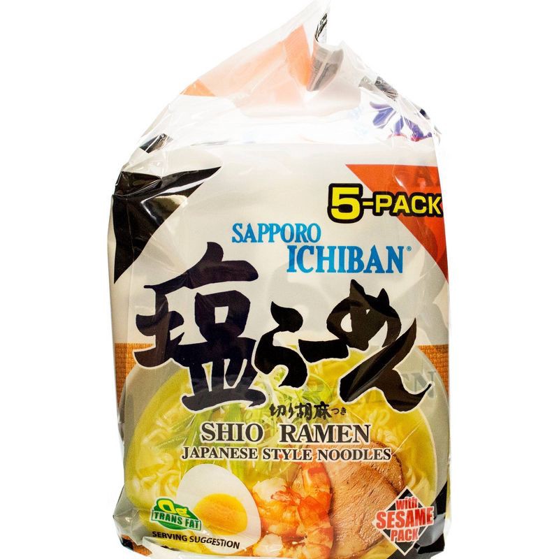 slide 4 of 4, Sapporo Ichiban Shio Ramen Noodle Soup - 18oz/5ct, 18 oz, 5 ct