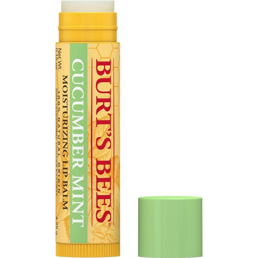 slide 5 of 5, Burt's Bees 100% Natural Moisturizing Lip Balm - Cucumber Mint - 0.15oz, 0.15 oz