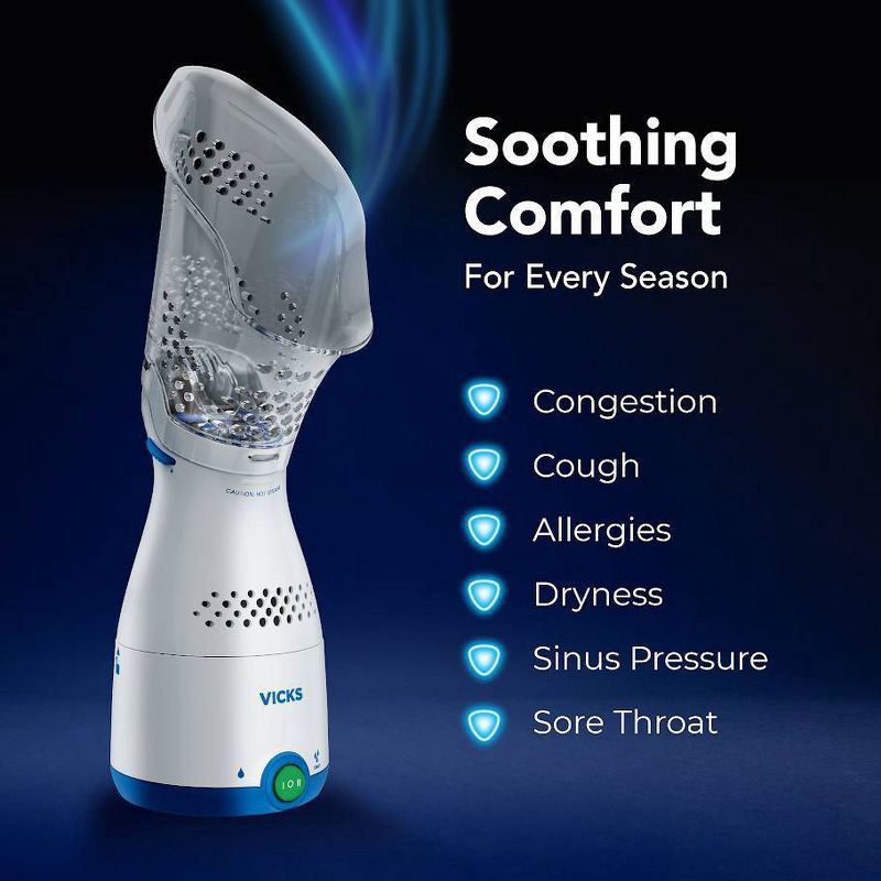 slide 4 of 9, Vicks Personal Steam Inhaler with Variable Steam Control & Soft Mask - 22.56oz, 22.56 oz