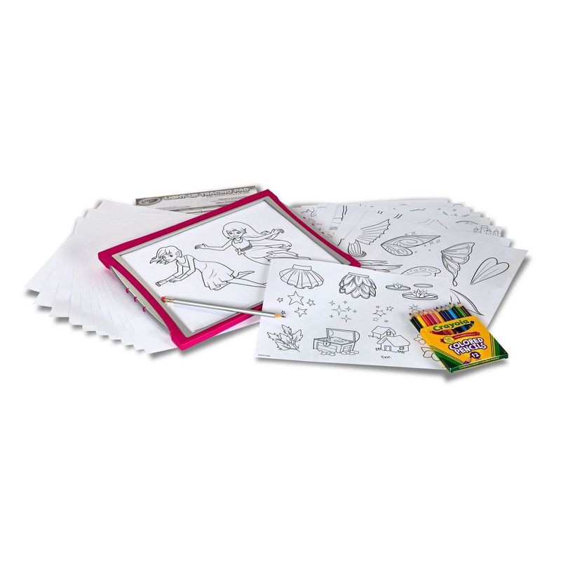 slide 2 of 7, Crayola Light Up Tracing Pad Pink: Creative Drawing Kit for Kids, Includes Colored Pencils & Paper, Toys for Ages 6-8, 1 ct