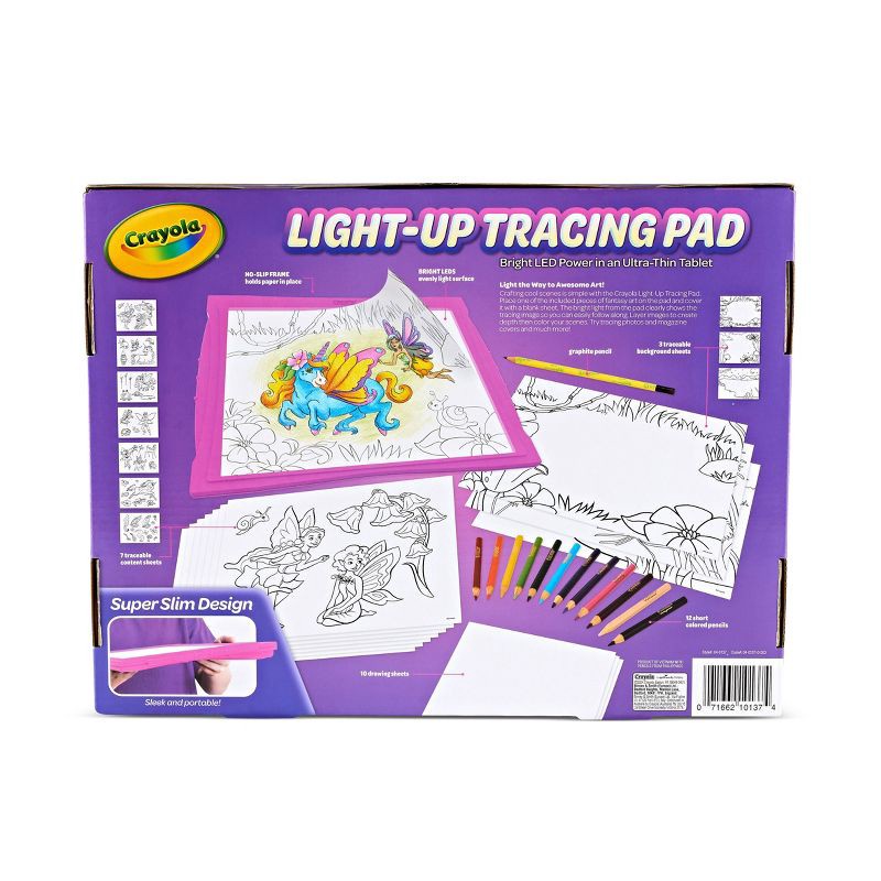 slide 4 of 7, Crayola Light Up Tracing Pad Pink: Creative Drawing Kit for Kids, Includes Colored Pencils & Paper, Toys for Ages 6-8, 1 ct