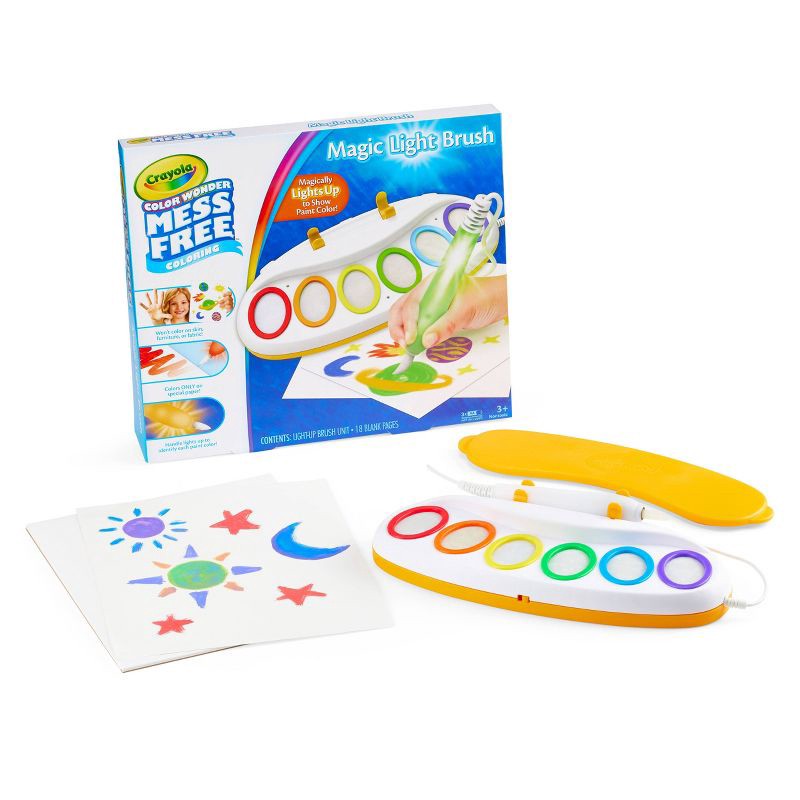 slide 4 of 7, Crayola Color Wonder Magic Light Brush and Drawing Pad: Kids Painting Kit, Non-Toxic, Creative Art Set, Requires 3 AA Batteries, 1 ct