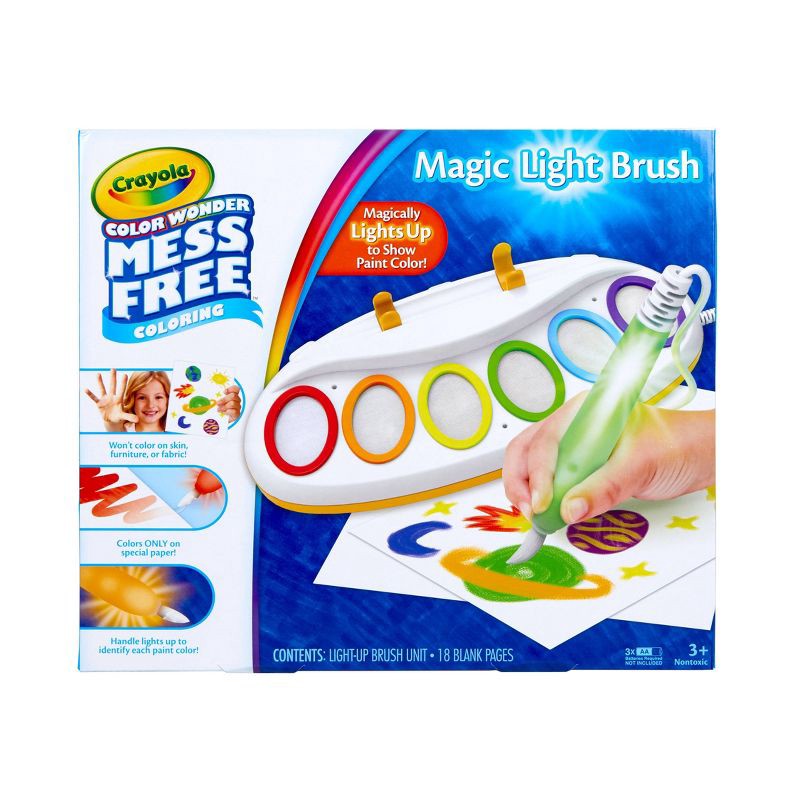 slide 1 of 7, Crayola Color Wonder Magic Light Brush and Drawing Pad: Kids Painting Kit, Non-Toxic, Creative Art Set, Requires 3 AA Batteries, 1 ct