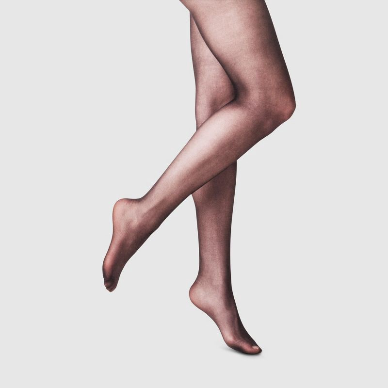 slide 1 of 2, Women's 20D Sheer Control Top Tights - A New Day™ Black L/XL: High Waisted, Tagless, Closed Toe, Nylon-Spandex Blend, 1 ct