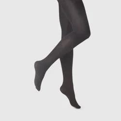 Women's 80D Control Top Super Opaque Tights - A New Day™ Black M/L: High Waisted, Tagless, Knit