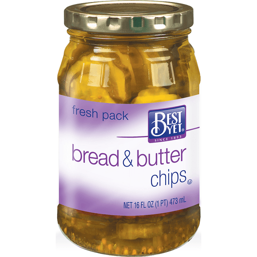 slide 1 of 1, Best Yet Family Pack Bread & Butter Chips, 16 fl oz