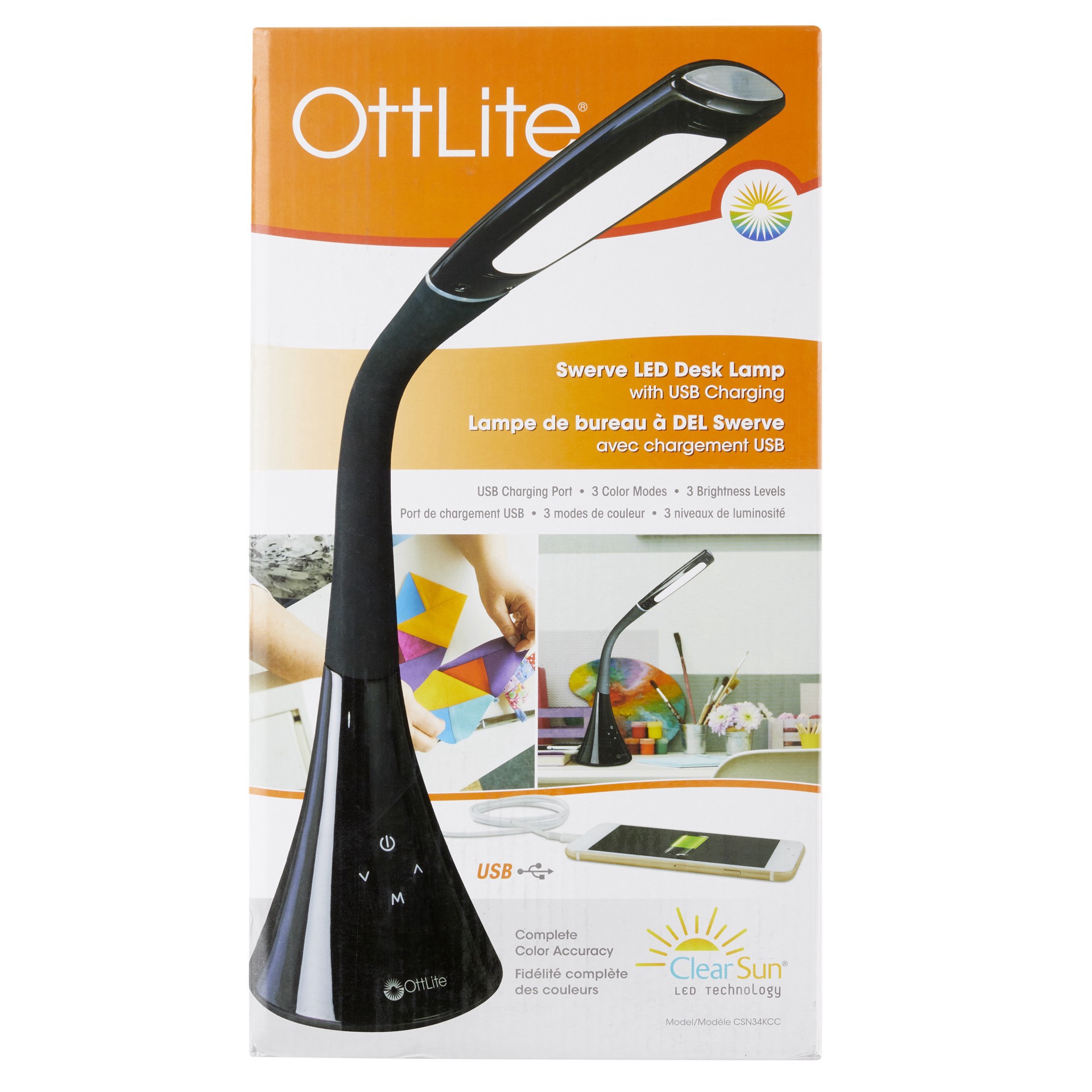 slide 2 of 9, Ott Lite Ottlite Swerve Led Desk Lamp, 20 in