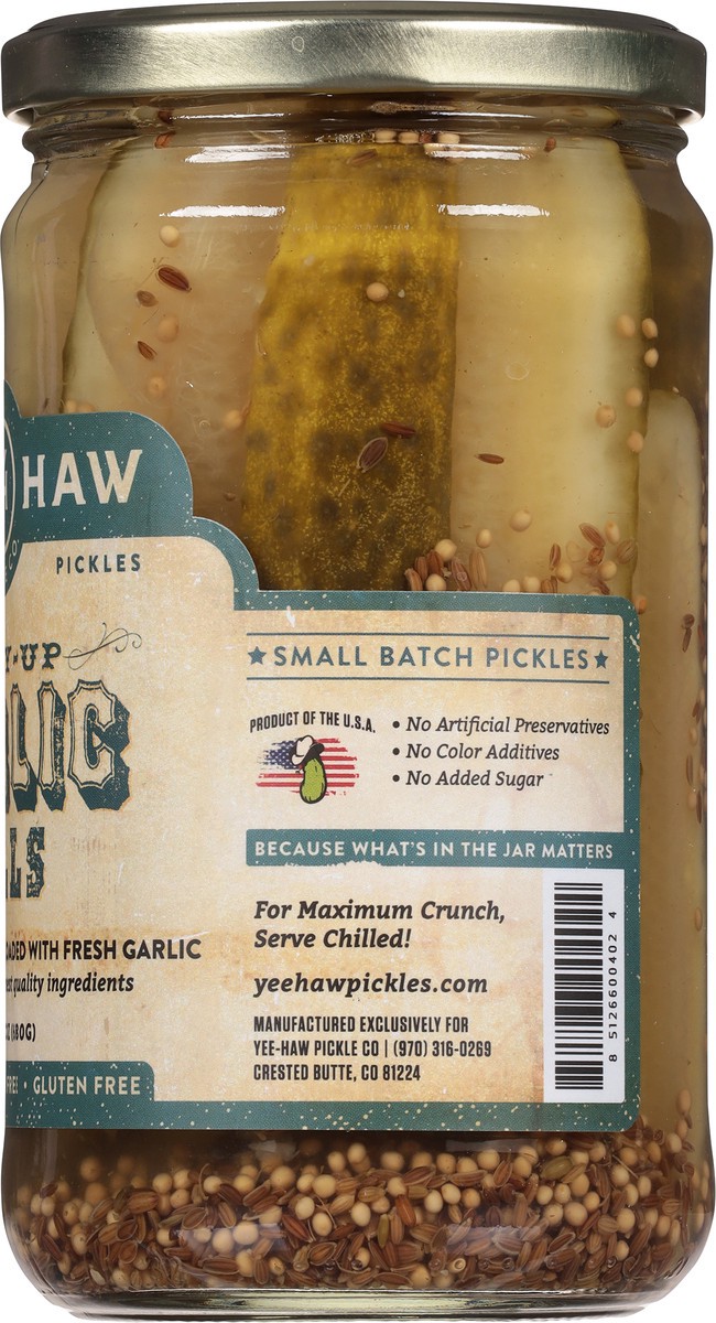 slide 10 of 12, Yee-Haw Pickle Co. Premium Giddy-Up Garlic Dills Pickles 24 oz, 24 oz
