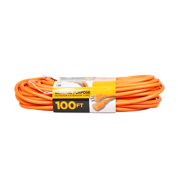slide 12 of 13, 16/3 SJTWGeneral Purpose Orange Outdoor Extension Cord, 100 ft