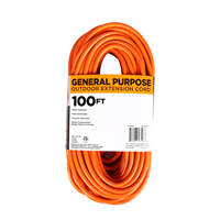 slide 7 of 13, 16/3 SJTWGeneral Purpose Orange Outdoor Extension Cord, 100 ft