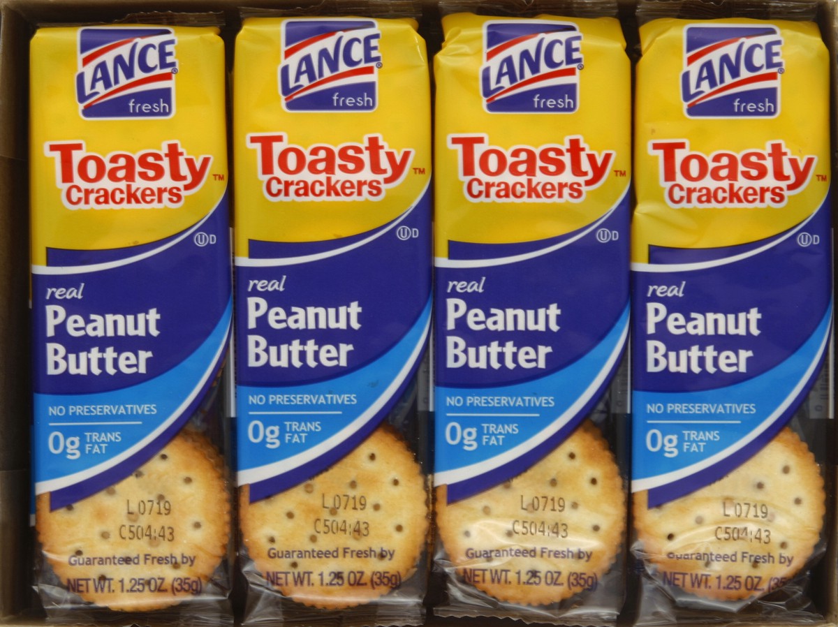 slide 2 of 6, Lance Toasty Crackers With Peanut Butter, 10 oz