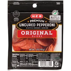 H-E-B Premium Uncured Pepperoni Slices - Original