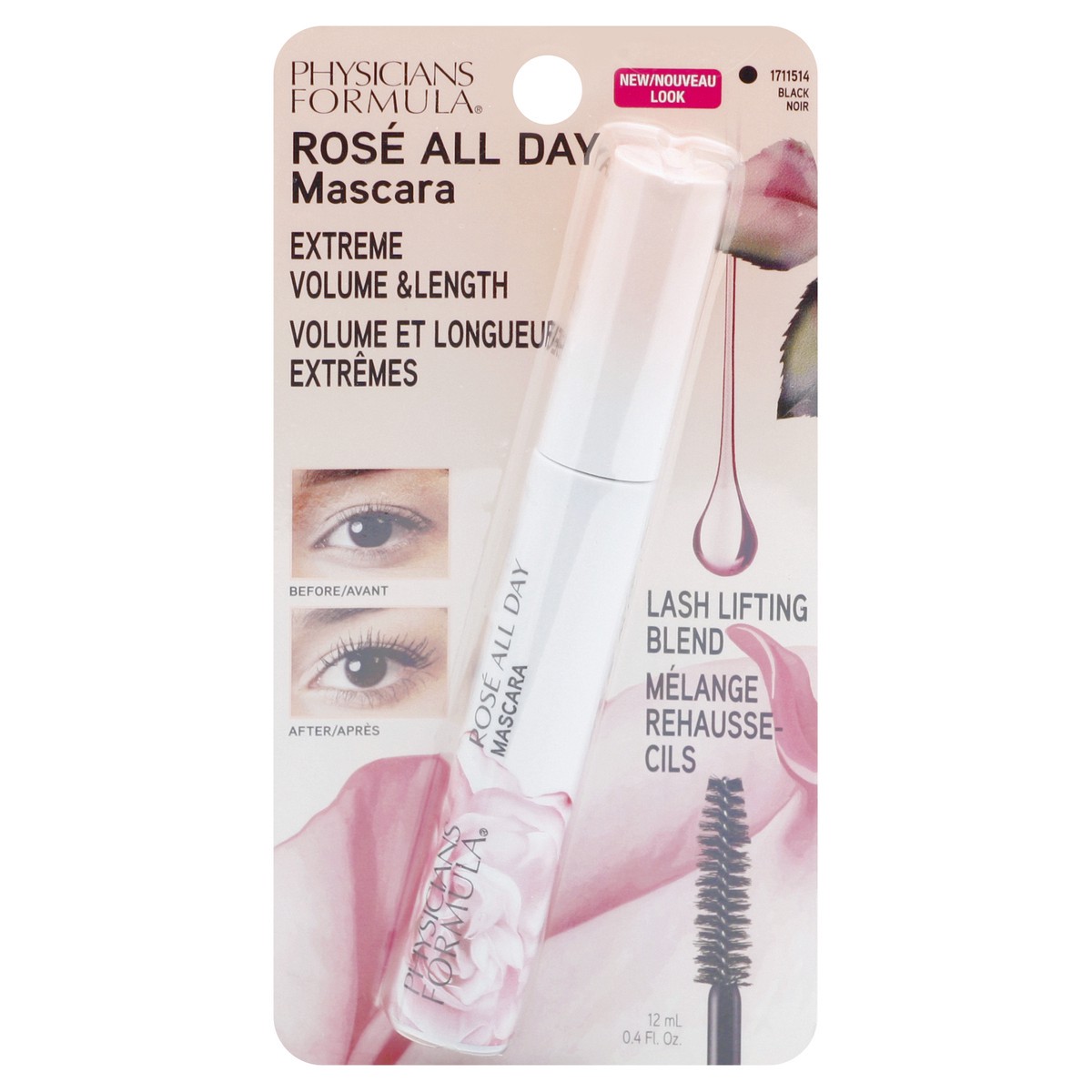 slide 3 of 12, Physicians Formula Rose All Day Black 1711514 Mascara 0.4 oz, 0.4 fl oz