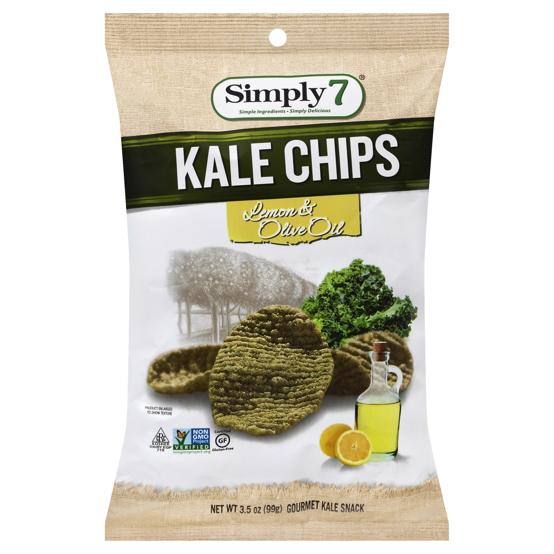 slide 1 of 3, Simply7 Kale Chips Lemon & Olive Oil, 3.5 oz