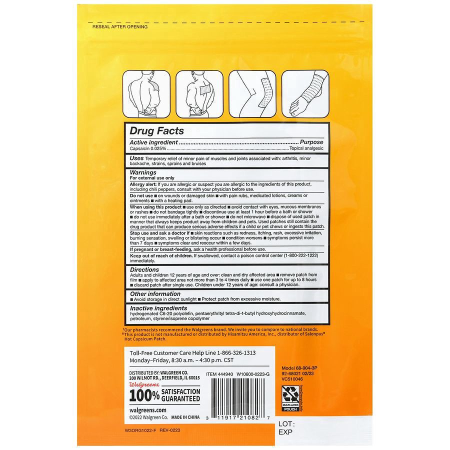 slide 4 of 5, Walgreens Capsaicin Hot Patch, 3 ct