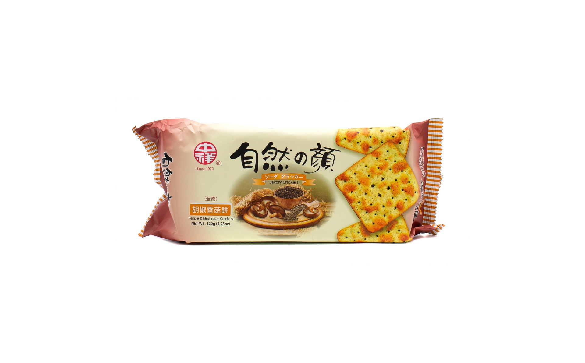 slide 1 of 1, Chung Hsiang Pepper & Mushroom Soda Cracker, 120 gram