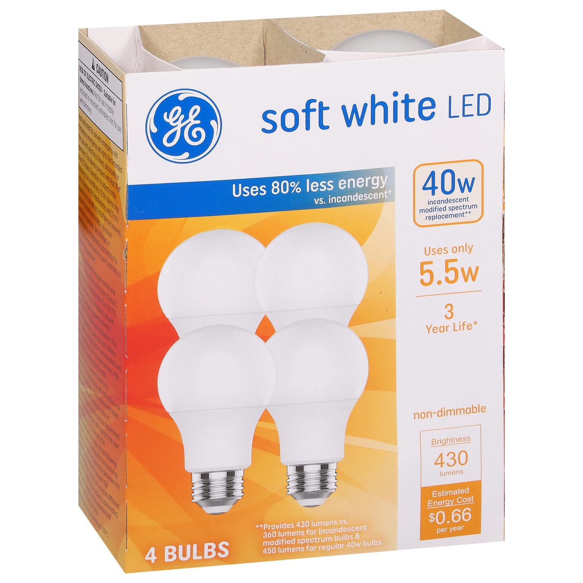 slide 4 of 4, GE 40 Watts Soft White LED Light Bulbs 4 ea, 4 ct