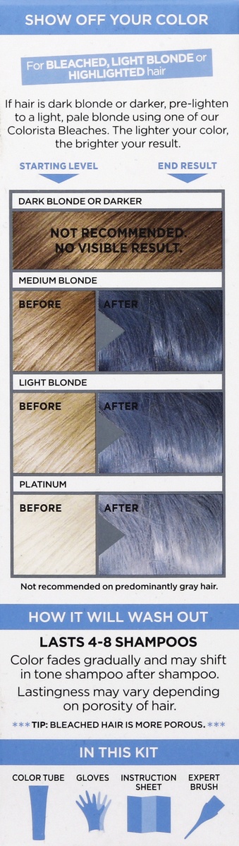 slide 3 of 4, L'Oréal L'Oreal Paris Colorista Semi-Permanent Temporary Hair Color - Light Blonde/Blue - 4 fl oz, 4 fl oz