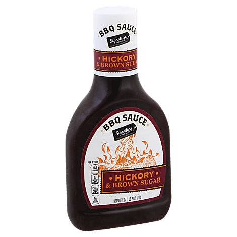 slide 1 of 1, Signature Select Sauce Barbecue Hickory & Brown Sugar Bottle, 18 oz