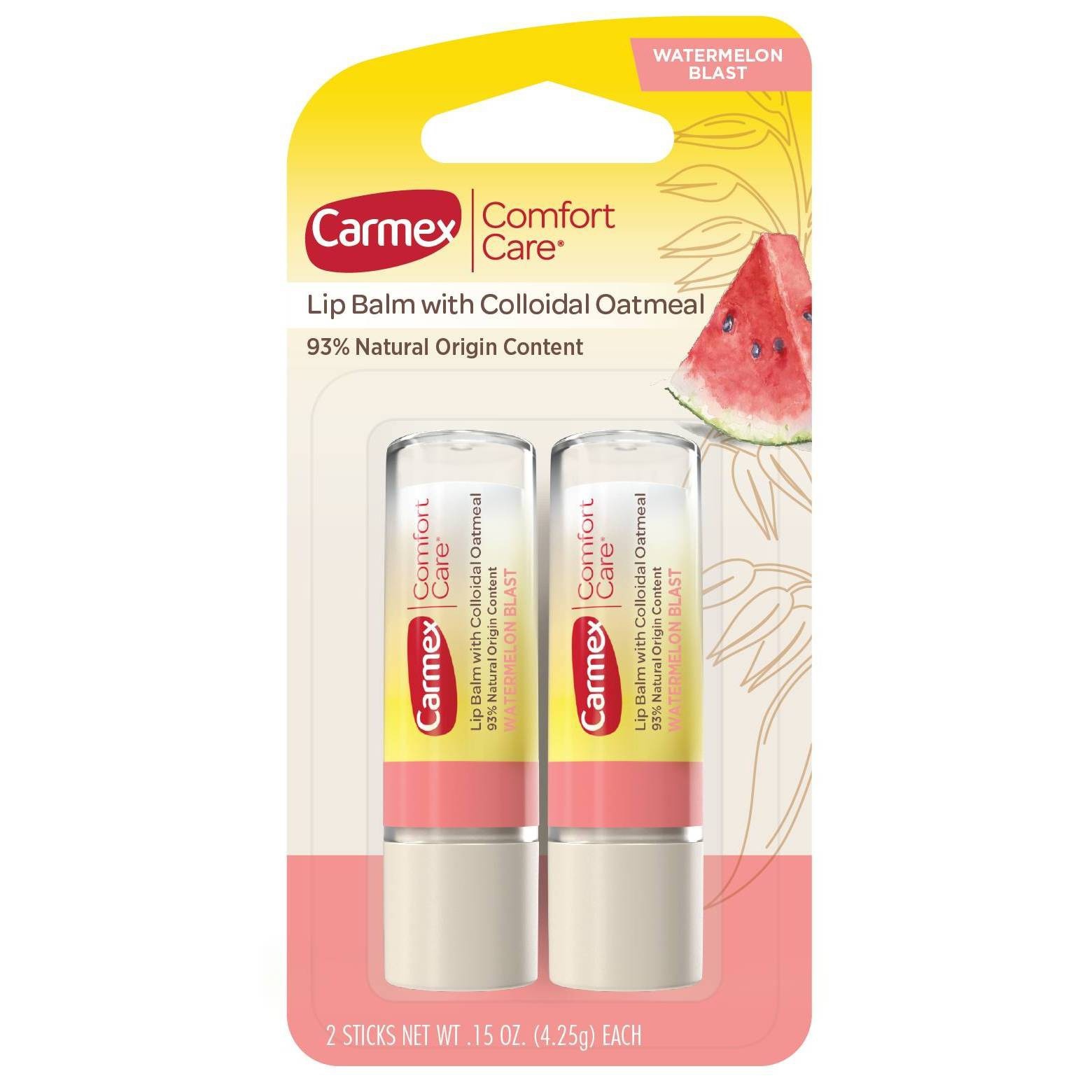 slide 1 of 3, Carmex Comfort Care Lip Balm Watermelon, 2 ct, 0.30 oz