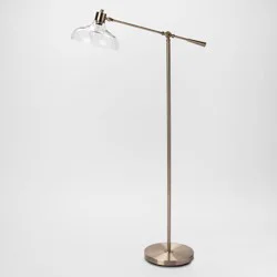 Crosby Glass Shade Floor Lamp Brass - Threshold