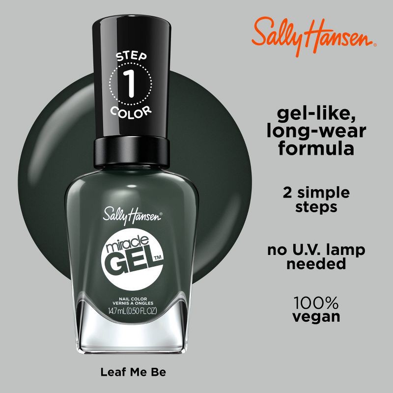 slide 4 of 9, Sally Hansen Miracle Gel Nail Polish - 762 Leaf Me Be - 0.5 fl oz, 0.5 fl oz