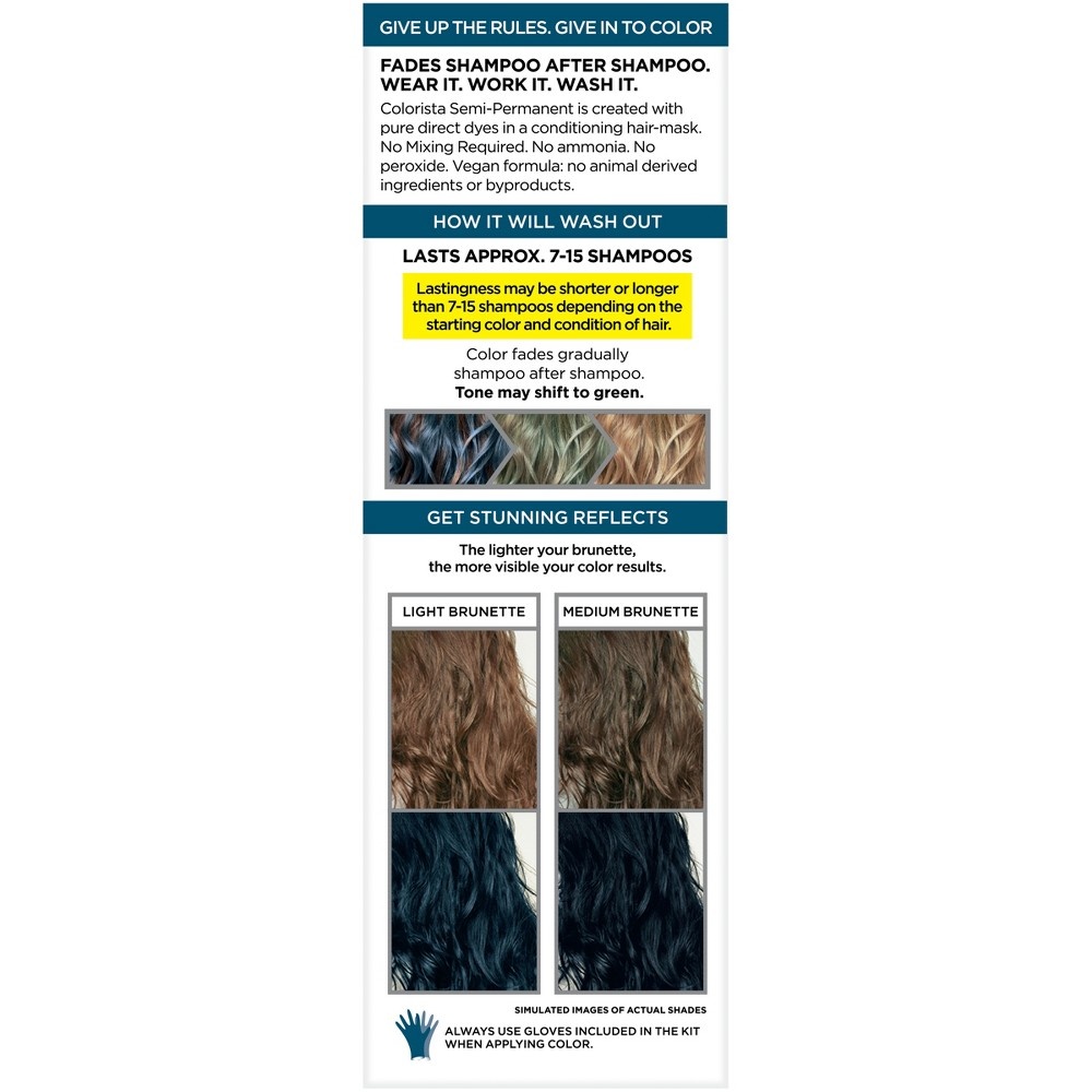 slide 2 of 7, L'Oreal Paris Colorista Semi-Permanent Hair Color For Brunettes MidnightBlue - 4 fl oz, 4 fl oz