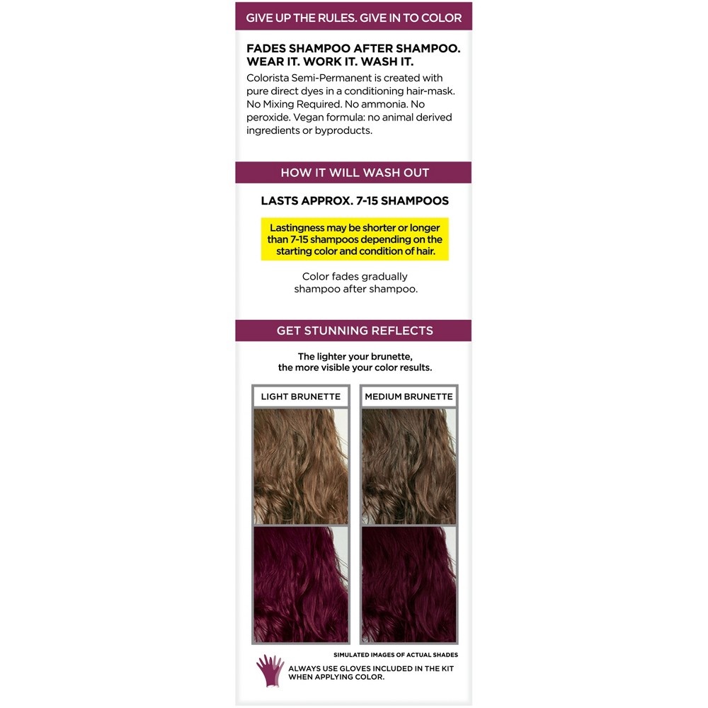 slide 2 of 7, L'Oreal Paris Colorista Semi-Permanent For Brunette Hair Maroon - 4 fl oz, 4 fl oz