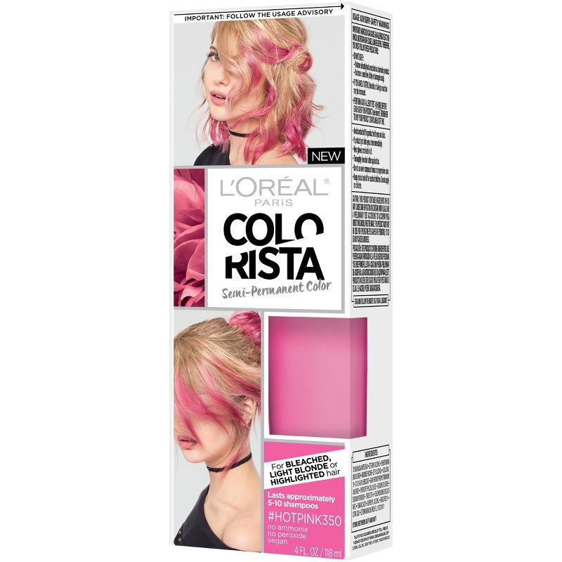 slide 4 of 7, L'Oreal Paris Colorista Semi-Permanent Temporary Hair Color - Light Blonde/Hot Pink - 4 fl oz, 4 fl oz