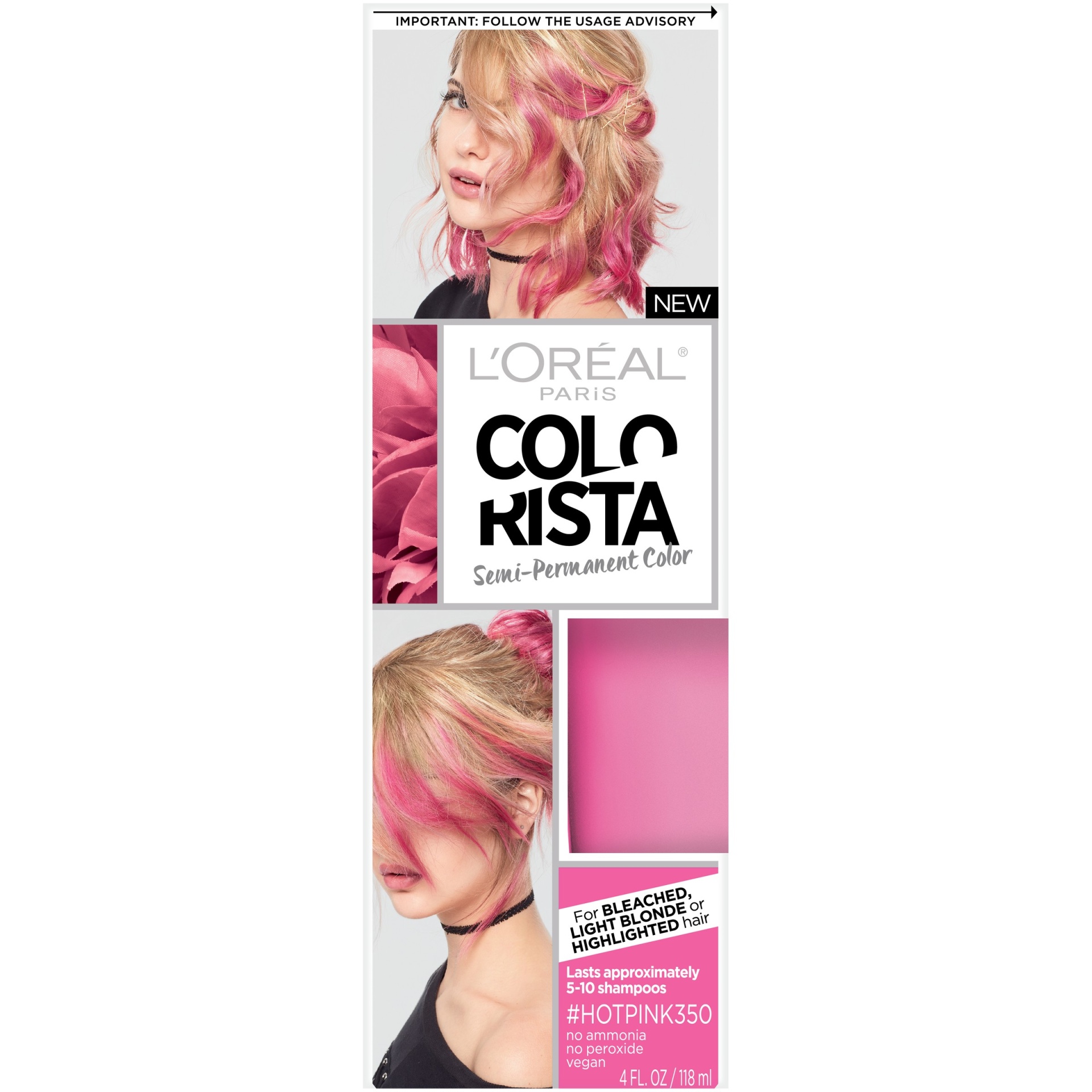 slide 1 of 7, L'Oreal Paris Colorista Semi-Permanent Temporary Hair Color - Light Blonde/Hot Pink - 4 fl oz, 4 fl oz