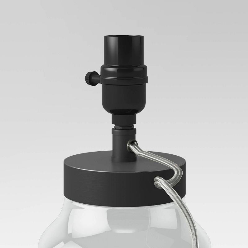 slide 3 of 3, Casual Fillable Small Lamp Base Clear - Threshold™: Glass Accent, No Assembly Required, UL Listed, 1 ct