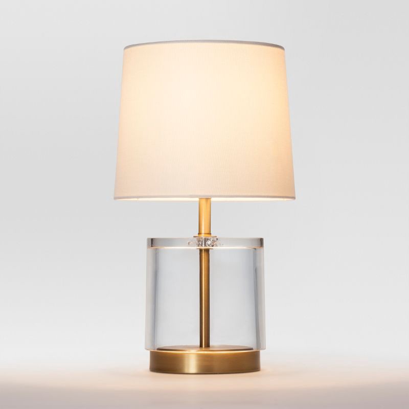 slide 2 of 2, Modern Acrylic Accent Lamp (Includes LED Light Bulb) Brass - Threshold™: Elegant Gold, No Assembly, UL Listed, 1 ct