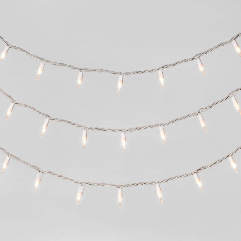 slide 2 of 3, 50ct Incandescent Mini Christmas String Lights Clear with White Wire - Wondershop™: Indoor/Outdoor UL Listed, 50 ct