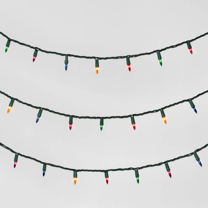 slide 2 of 3, 50ct Incandescent Mini Christmas String Lights Multicolor with Green Wire - Wondershop™, 50 ct