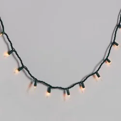 50ct Incandescent Mini Christmas String Lights Clear with Green Wire - Wondershop™: UL Listed, Indoor/Outdoor Use