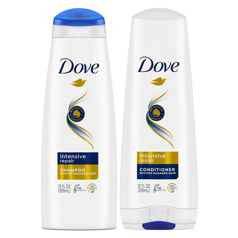 slide 2 of 6, Dove Beauty Intensive Repair Shampoo & Conditioner Set for Damaged Hair - 12 fl oz/ 2ct, 12 fl oz, 2 ct