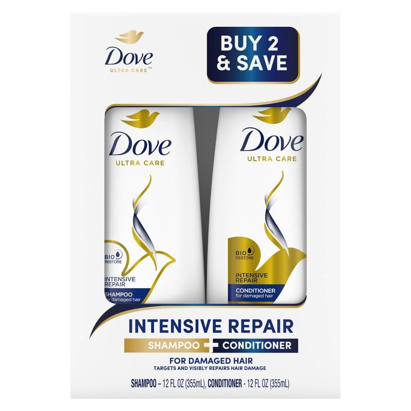 slide 2 of 7, Dove Beauty Intensive Repair Shampoo & Conditioner Set for Damaged Hair - 12 fl oz/ 2ct, 12 fl oz, 2 ct